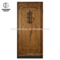 America OEM hand carved arched top double french front doors with transom side lite frosted glass